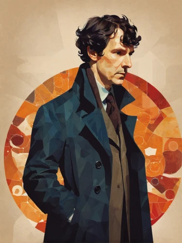 sherlock holmes,sherlock,holmes,twelve,benedict,the doctor,detective,overcoat,jammie dodgers,theoretician physician,doctor,twelve apostle,the eleventh hour,screwdriver,benedict herb,gentleman icons,robert harbeck,eleven,sci fiction illustration,trench coat,Conceptual Art,Daily,Daily 20