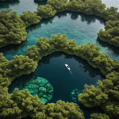 floating islands,artificial islands,atoll from above,underwater oasis,floating over lake,floating island,underwater landscape,island suspended,acid lake,islet,belize,uninhabited island,plitvice,artificial island,flying island,beautiful lake,kei islands,cenote,underground lake,green trees with water,Photography,Artistic Photography,Artistic Photography 01