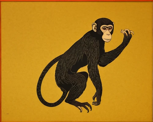 barbary monkey,siamang,chimpanzee,chimp,de brazza's monkey,common chimpanzee,primate,langur,cercopithecus neglectus,mandrill,monkey,macaque,monkey banana,monkeys band,barbary ape,the monkey,primates,bonobo,guenon,baboon,Illustration,Retro,Retro 26