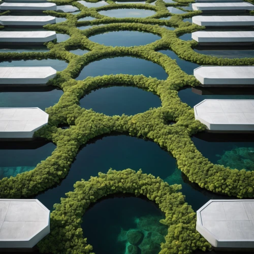 infinity swimming pool,aquatic plants,fish farm,aquaculture,wastewater treatment,artificial island,water plants,artificial islands,algae,underwater landscape,underground lake,sea trenches,green algae,environmental art,floating islands,turf roof,water spinach,aquatic plant,sewage treatment plant,tunnel of plants,Photography,Artistic Photography,Artistic Photography 01