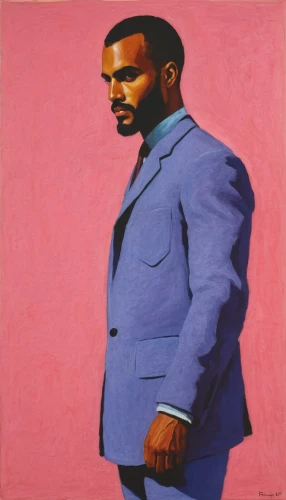 man in pink,black businessman,a black man on a suit,black male,standing man,oil on canvas,casement,self-portrait,african american male,man with saxophone,african businessman,black man,ervin hervé-lóránth,marsalis,muhammad ali,advertising figure,black professional,mohammed ali,artist portrait,the pink panther,Art,Artistic Painting,Artistic Painting 09