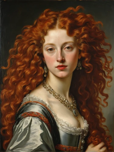 portrait of a girl,portrait of a woman,merida,young woman,girl portrait,red-haired,young girl,portrait of christi,woman portrait,romantic portrait,mystical portrait of a girl,red head,bougereau,cepora judith,redheads,queen anne,girl with cloth,young lady,elizabeth i,fantasy portrait,Art,Classical Oil Painting,Classical Oil Painting 37