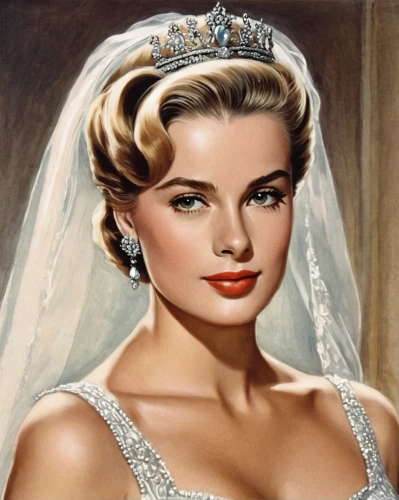 grace kelly,ingrid bergman,bridal jewelry,connie stevens - female,debutante,bridal accessory,blonde in wedding dress,wedding dresses,vintage female portrait,bridal,bridal dress,bridal clothing,model years 1960-63,bride,silver wedding,vintage makeup,happy day of the woman,retro 1950's clip art,13 august 1961,wedding dress,Illustration,Paper based,Paper Based 29