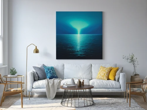 ocean background,aquarium decor,space art,sea landscape,modern decor,seascape,aurora borealis,solar eruption,boho art,wall decor,cloud shape frame,oil painting on canvas,jellyfish collage,underwater landscape,ocean paradise,coastal landscape,ocean,the living room of a photographer,wall art,sky space concept,Illustration,Abstract Fantasy,Abstract Fantasy 20