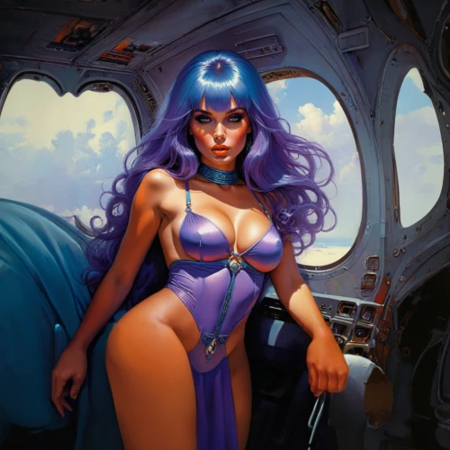 starfire,fantasy woman,stewardess,la violetta,flight attendant,glider pilot,fantasia,blue enchantress,aquanaut,sorceress,cleopatra,sci fiction illustration,the sea maid,fantasy art,sea fantasy,wonderwoman,venus,cybele,goddess of justice,space tourism