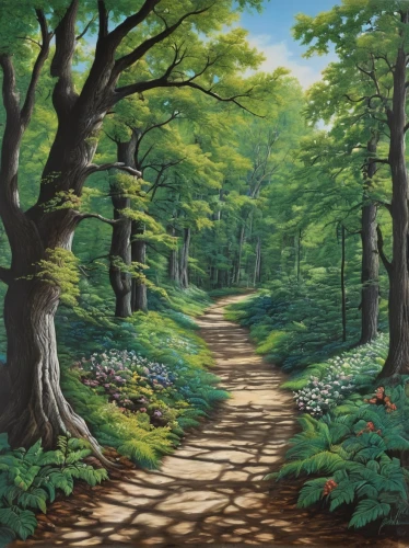 forest landscape,forest path,forest road,forest background,hiking path,maple road,pathway,forest glade,green forest,tree lined path,chestnut forest,forest walk,cartoon forest,wooden path,brook landscape,the forest,forest,trail,woodland,rural landscape,Conceptual Art,Fantasy,Fantasy 22