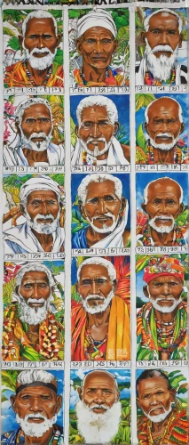 mexican calendar,postage stamps,picture puzzle,blotter,stamp collection,lsd,bapu,stamps,fish collage,jigsaw puzzle,multicolor faces,anmatjere man,food collage,gnomes,elderly man,scandia gnomes,culantro,faces,panini,postage stamp,Illustration,Japanese style,Japanese Style 04