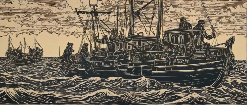 vincent van gough,shipwreck,cool woodblock images,woodcut,vincent van gogh,david bates,fishing trawler,fishing boats,boat landscape,star line art,naval trawler,sea fantasy,boats,commercial fishing,el mar,seafaring,the wreck of the ship,sea sailing ship,boat on sea,wherry,Illustration,Realistic Fantasy,Realistic Fantasy 12