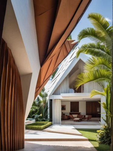 corten steel,folding roof,dunes house,calatrava,tropical house,palm fronds,holiday villa,mid century house,contemporary decor,royal palms,palm leaves,roof tile,two palms,luxury home interior,modern architecture,cabana,wooden beams,futuristic architecture,palm field,santiago calatrava,Unique,Paper Cuts,Paper Cuts 02