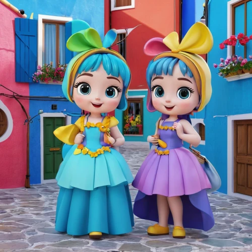 lilo,cute cartoon character,scandia gnomes,elves,fashion dolls,princesses,folk costumes,fairytale characters,hanbok,doll figures,doll kitchen,villagers,shanghai disney,sewing pattern girls,fairies,3d fantasy,two girls,christmas dolls,popeye village,little girls walking,Unique,3D,3D Character