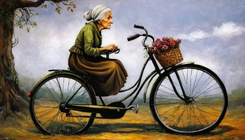 woman bicycle,bicycle,bicycles,girl with a wheel,bicycling,bicycle ride,peddler,cyclist,bicycle riding,bicycle mechanic,artistic cycling,bicycle clothing,road bicycle,floral bike,woman with ice-cream,bicycles--equipment and supplies,old woman,cycling,hybrid bicycle,bicycle basket,Illustration,Realistic Fantasy,Realistic Fantasy 34