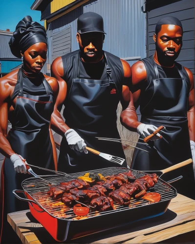 anticuchos,barbecue,bbq,grilling,cooks,barbeque,barbeque grill,painted grilled,pork barbecue,goat meat,grilled food,chefs,cookout,skewers,barbecue torches,suya,marination,beef grilled,grilled,butcher shop,Art,Artistic Painting,Artistic Painting 34