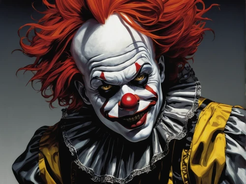 scary clown,it,horror clown,clown,ronald,creepy clown,rodeo clown,joker,mcdonald,syndrome,clowns,mcdonalds,trickster,sting,mcdonald's,jigsaw,ringmaster,fastfood,face paint,comedy and tragedy,Illustration,American Style,American Style 06
