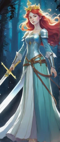 swordswoman,water-the sword lily,merida,rusalka,female warrior,goddess of justice,celtic queen,6-cyl in series,elza,nami,king sword,4-cyl in series,the ruler,sword lily,wind warrior,minerva,warrior woman,joan of arc,cg artwork,game illustration,Illustration,Japanese style,Japanese Style 18