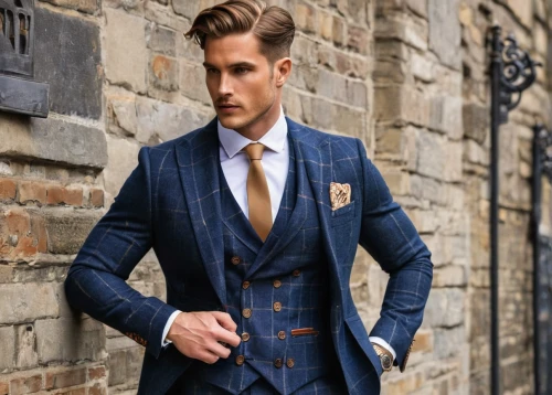 men's suit,navy suit,wedding suit,men's wear,autumn plaid pattern,men clothes,tailor,blue checkered,frock coat,lumberjack pattern,suit trousers,smart look,overcoat,menswear,dark blue and gold,man's fashion,male model,bluejacket,suit,businessman,Conceptual Art,Oil color,Oil Color 24