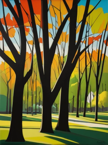 beech trees,autumn trees,deciduous trees,deciduous forest,copse,forest landscape,autumn landscape,tree canopy,tree grove,row of trees,fall landscape,ash-maple trees,autumn forest,trees in the fall,bare trees,chestnut trees,halloween bare trees,the trees in the fall,plane trees,cartoon forest,Art,Artistic Painting,Artistic Painting 34