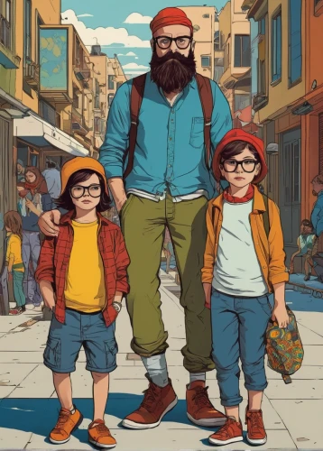 kids illustration,travelers,studio ghibli,digital nomads,walk with the children,french tourists,pedestrians,hipsters,cartoon people,galata,caper family,tourists,vector people,the dawn family,parents with children,retro cartoon people,pilgrims,gobelin,pedestrian,gezi,Illustration,Vector,Vector 02