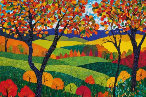 autumn landscape,fall landscape,autumn trees,fall foliage,trees in the fall,the trees in the fall,autumn idyll,autumn background,autumn tree,fall leaves,autumn forest,autumn icon,autumn colouring,autumn foliage,colored leaves,fruit fields,autumn mountains,the autumn,leaves in the autumn,autumn leaves,Illustration,Abstract Fantasy,Abstract Fantasy 08