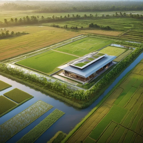 yamada's rice fields,soccer field,the rice field,soccer-specific stadium,football pitch,home of apple,sport venue,ricefield,mclaren automotive,frisian house,rice fields,rice paddies,rice cultivation,polder,organic farm,football stadium,dji agriculture,agricultural engineering,rice field,netherlands-belgium,Photography,General,Natural