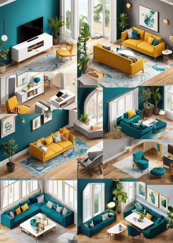 an apartment,apartment,shared apartment,houses clipart,modern room,houseboat,apartments,dormitory,sleeping room,rooms,teal and orange,color turquoise,apartment house,boy's room picture,furniture,modern decor,interior design,floorplan home,soft furniture,furnitures,Unique,3D,Isometric