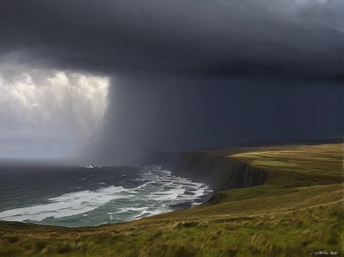 atmospheric phenomenon,storm ray,orkney island,natural phenomenon,stormy sea,sea storm,northern ireland,ireland,water spout,storm,cliff of moher,nature's wrath,moher,donegal,storm surge,north atlantic,cliffs ocean,north sea coast,cornwall,falkland islands,Conceptual Art,Fantasy,Fantasy 28