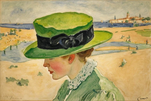 the hat of the woman,woman with ice-cream,the hat-female,woman's hat,girl wearing hat,braque saint-germain,crème de menthe,bonnet,woman holding pie,portrait of a woman,braque francais,girl on the river,vendor,women's hat,spectator,woman at cafe,orsay,portrait of a girl,braque du bourbonnais,girl with bread-and-butter,Illustration,Paper based,Paper Based 24