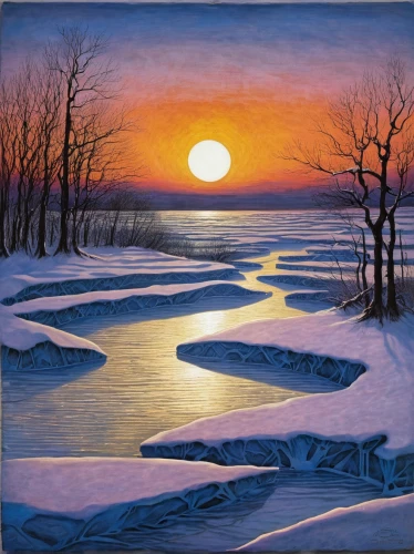 winter landscape,snow landscape,ice landscape,snowy landscape,river landscape,snow scene,winter lake,christmas landscape,winter background,winter dream,braided river,flowing creek,winter light,winter morning,fragrant snow sea,art painting,the amur adonis,frozen lake,aura river,coastal landscape,Illustration,Black and White,Black and White 28