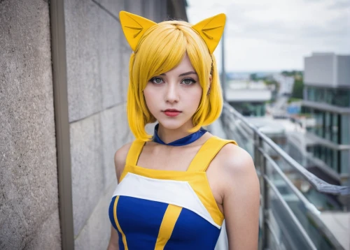 cosplay image,cosplay,cosplayer,yang,kat,kitsune,vocaloid,yellow and blue,bumblebee,solar,fox,fennec,cat ears,pikachu,naruto,jin deui,pika,toori,symetra,sonoda love live,Illustration,Black and White,Black and White 16