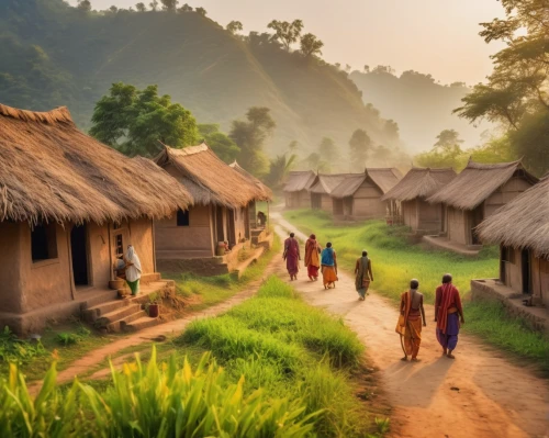 myanmar,traditional village,vietnam,mud village,bangladesh,village life,laos,nomadic people,southeast asia,ha giang,vietnam's,huts,cameroon,buddhists monks,viet nam,indonesia,nepal,villages,rwanda,vietnam vnd,Conceptual Art,Fantasy,Fantasy 31
