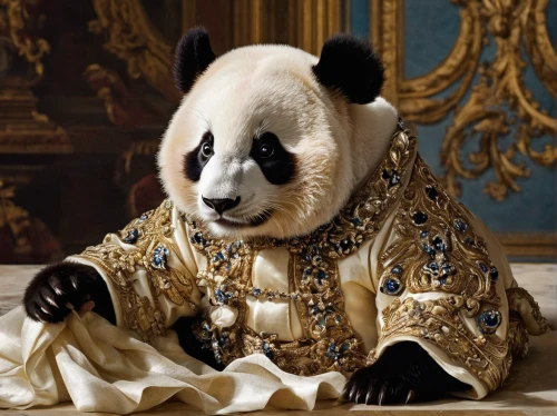 chinese panda,pandabear,panda,panda bear,french tian,giant panda,kawaii panda,shuanghuan noble,animals play dress-up,pandas,asian costume,pandoro,lun,anthropomorphized animals,chinese imperial dog,emperor,chinese strahlengriffel,porcelaine,little panda,peking opera,Art,Classical Oil Painting,Classical Oil Painting 01