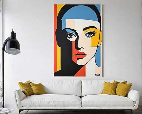 modern decor,contemporary decor,mondrian,wall art,cool pop art,interior decor,popart,mid century modern,wall decor,paintings,interior design,pop art style,art dealer,interior decoration,art painting,oil painting on canvas,boho art,roy lichtenstein,italian painter,abstract painting,Illustration,American Style,American Style 15