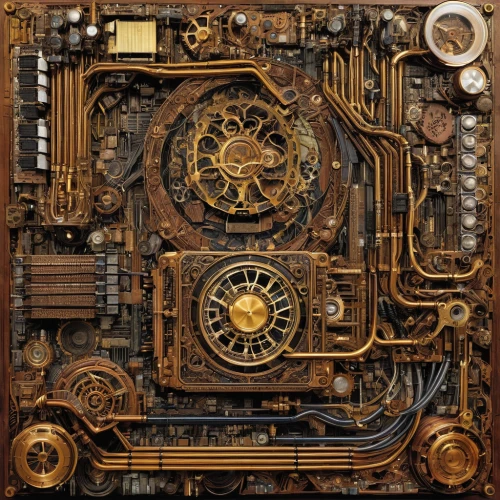 steampunk gears,clockmaker,mechanical puzzle,steampunk,watchmaker,clockwork,grandfather clock,circuit board,mechanical,computer art,circuitry,astronomical clock,biomechanical,cuckoo clock,cryptography,mechanical watch,smart album machine,key-hole captain,cogs,antiquariat,Illustration,American Style,American Style 04