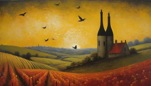 church painting,fredric church,harvest festival,autumn landscape,tulips field,poppy fields,tulip fields,tulip field,hare field,church bells,st martin's day,black church,the black church,autumn idyll,poppy field,saffron bunting,alsace,francis barlow,andreas cross,all saints' day,Illustration,Abstract Fantasy,Abstract Fantasy 15