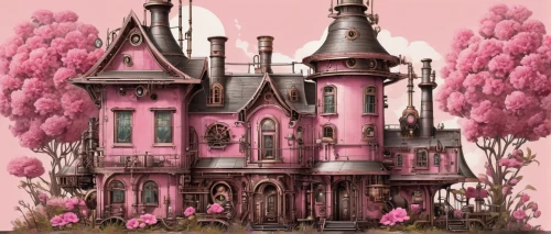 fairy tale castle,witch's house,victorian house,fairytale castle,victorian,witch house,victorian style,house in the forest,doll's house,magic castle,knight house,children's fairy tale,fairy house,house painting,houses clipart,doll house,pink scrapbook,country house,fairy tale,castle of the corvin,Conceptual Art,Fantasy,Fantasy 25
