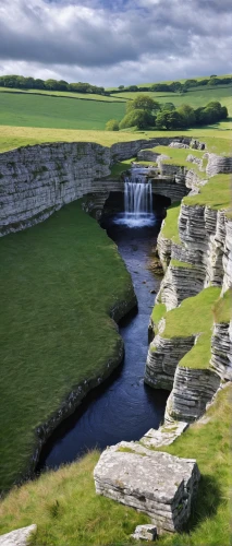 malham cove,yorkshire dales,orkney island,meanders,yorkshire,north yorkshire,landform,falls of the cliff,fluvial landforms of streams,limestone cliff,brook landscape,wensleydale,gufufoss,haifoss,aeolian landform,golf landscape,water channel,northumberland,green waterfall,flowing water,Art,Classical Oil Painting,Classical Oil Painting 43