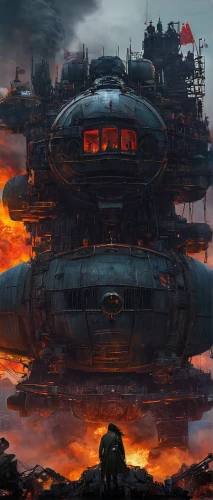 airships,futuristic landscape,dreadnought,scifi,sci fiction illustration,airship,post-apocalyptic landscape,sci fi,sci-fi,sci - fi,tank ship,battlecruiser,factory ship,citadel,industrial landscape,dystopian,gas planet,fire planet,colony,alien ship,Illustration,Realistic Fantasy,Realistic Fantasy 24