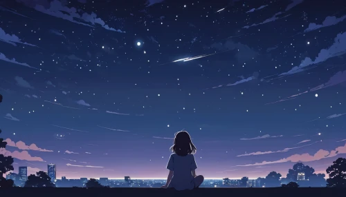 starry sky,falling stars,starlight,star sky,night stars,night sky,falling star,the night sky,nightsky,the stars,stargazing,stars,constellations,shooting star,starry,perseids,clear night,shooting stars,constellation,the moon and the stars,Illustration,Japanese style,Japanese Style 06