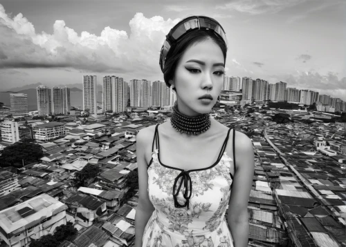 miss vietnam,kowloon city,city ​​portrait,photo manipulation,southeast asia,vietnamese woman,asian woman,geisha girl,conceptual photography,south east asia,image manipulation,saigon,art photography,oriental girl,asia girl,monochrome photography,han thom,kaew chao chom,bangkok,photomanipulation,Conceptual Art,Daily,Daily 14