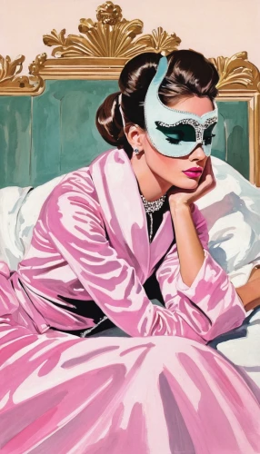 breakfast at tiffany's,cool pop art,modern pop art,girl-in-pop-art,vintage illustration,woman on bed,vintage art,pop art style,meticulous painting,retro women,blindfold,la violetta,housework,woman holding a smartphone,pink lady,pop art,social media addiction,woman thinking,vintage women,retro 1950's clip art,Photography,Fashion Photography,Fashion Photography 14