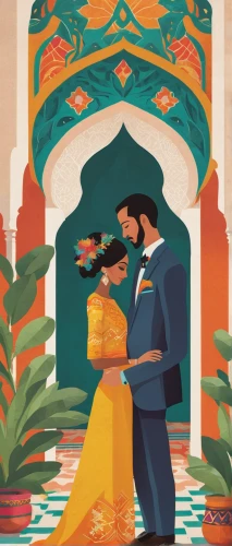 travel poster,wedding invitation,wedding couple,wedding frame,golden weddings,arabic background,marrakech,morocco,zoroastrian novruz,vintage couple silhouette,frame border illustration,marrakesh,rajasthan,dowries,moroccan pattern,wedding ceremony,teal and orange,jaipur,ceremony,orientalism,Illustration,Vector,Vector 08