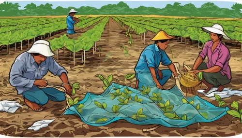 farm workers,field cultivation,farmworker,sweet potato farming,rice cultivation,cereal cultivation,agroculture,farmers,stock farming,vegetable field,agricultural,cash crop,agriculture,farming,workers,the shrimp farm,agricultural use,irrigation,vegetables landscape,cultivation,Unique,Design,Sticker