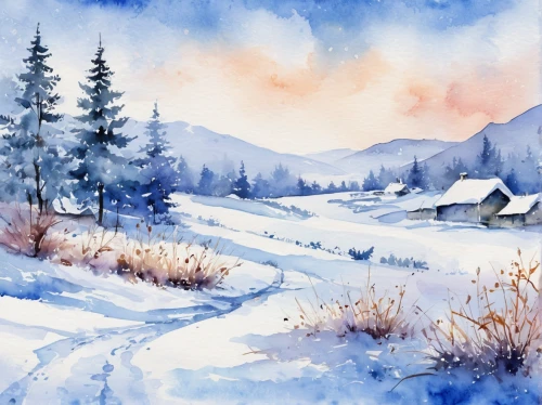 watercolor christmas background,winter landscape,watercolor background,snow landscape,watercolor,snowy landscape,watercolor painting,christmas landscape,watercolor blue,watercolor paint,winter background,watercolour,watercolor sketch,winter morning,watercolors,winter house,snow scene,salt meadow landscape,watercolor texture,early winter,Illustration,Paper based,Paper Based 25
