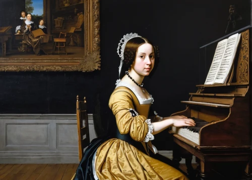 harpsichord,woman playing,clavichord,pianist,girl at the computer,fortepiano,piano lesson,piano player,concerto for piano,spinet,girl studying,portrait of a girl,pianet,the piano,woman playing violin,portrait of a woman,piano,organist,child with a book,woman eating apple,Conceptual Art,Graffiti Art,Graffiti Art 12