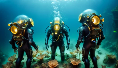 deep sea diving,scuba,underwater diving,scuba diving,aquanaut,diving equipment,undersea,diving helmet,marine scientists,underwater background,sea scouts,divemaster,the bottom of the sea,bottom of the sea,deep sea,ocean floor,marine life,sea life underwater,under the water,diving bell,Illustration,Realistic Fantasy,Realistic Fantasy 02