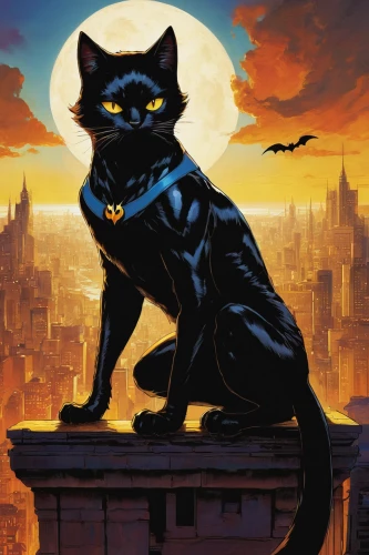 black cat,halloween black cat,panther,canis panther,catwoman,halloween cat,cat vector,magpie cat,pet black,cat european,gargoyles,firestar,cat,mystery book cover,the cat,felidae,capricorn kitz,cat on a blue background,cat warrior,alley cat,Conceptual Art,Sci-Fi,Sci-Fi 08
