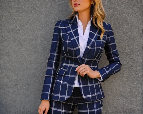 navy suit,blue checkered,menswear for women,chequered,checkered,blazer,woman in menswear,autumn plaid pattern,men's suit,light plaid,checker,pantsuit,suit,checkered background,business girl,bolero jacket,checkerboard,business woman,checkered floor,plaid,Illustration,Abstract Fantasy,Abstract Fantasy 14