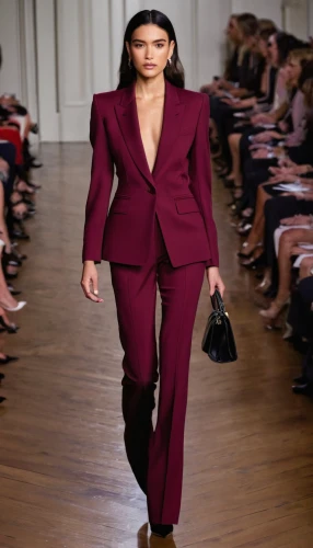 menswear for women,burgundy,woman in menswear,late burgundy,maroon,pantsuit,runway,burgundy wine,mauve,men's suit,bolero jacket,plus-size model,mulled claret,jumpsuit,burgundy 81,suit trousers,one-piece garment,women's clothing,dark red,trend color,Photography,Fashion Photography,Fashion Photography 13