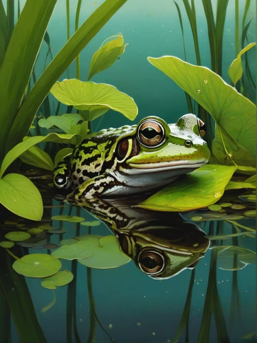 southern leopard frog,northern leopard frog,pond frog,water frog,frog background,green frog,common frog,eastern sedge frog,pacific treefrog,frog through,bull frog,chorus frog,litoria fallax,jazz frog garden ornament,amphibian,bullfrog,narrow-mouthed frog,amphibians,wallace's flying frog,litoria caerulea,Illustration,Realistic Fantasy,Realistic Fantasy 12