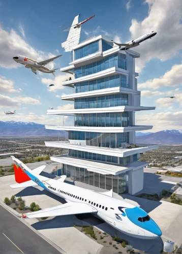 air transportation,air transport,aircraft construction,corporate jet,control tower,toy airplane,largest hotel in dubai,futuristic architecture,model aircraft,model airplane,supersonic transport,casa c-212 aviocar,hospital landing pad,tallest hotel dubai,supersonic aircraft,aerospace engineering,3d rendering,radio-controlled aircraft,sky apartment,experimental aircraft,Illustration,Black and White,Black and White 25