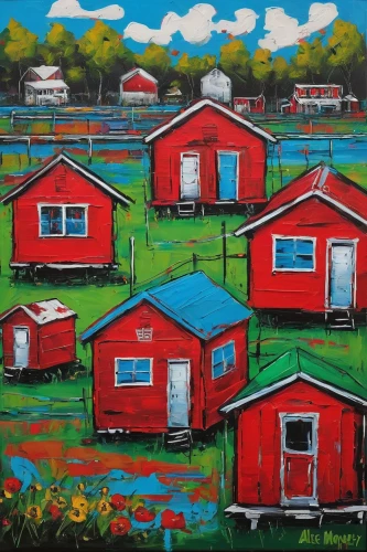 sheds,beach huts,huts,garden buildings,cottages,red barn,row of houses,suburbs,farm yard,barns,houses clipart,chalets,farm hut,homes,floating huts,houses,quilt barn,bungalow,campground,home landscape,Conceptual Art,Graffiti Art,Graffiti Art 01
